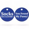 ⭐️Allpaws⭐️ - You Found My Pussy! | Round Aluminium | Cat & Kitten ID Pet Tag - RoyalBlue